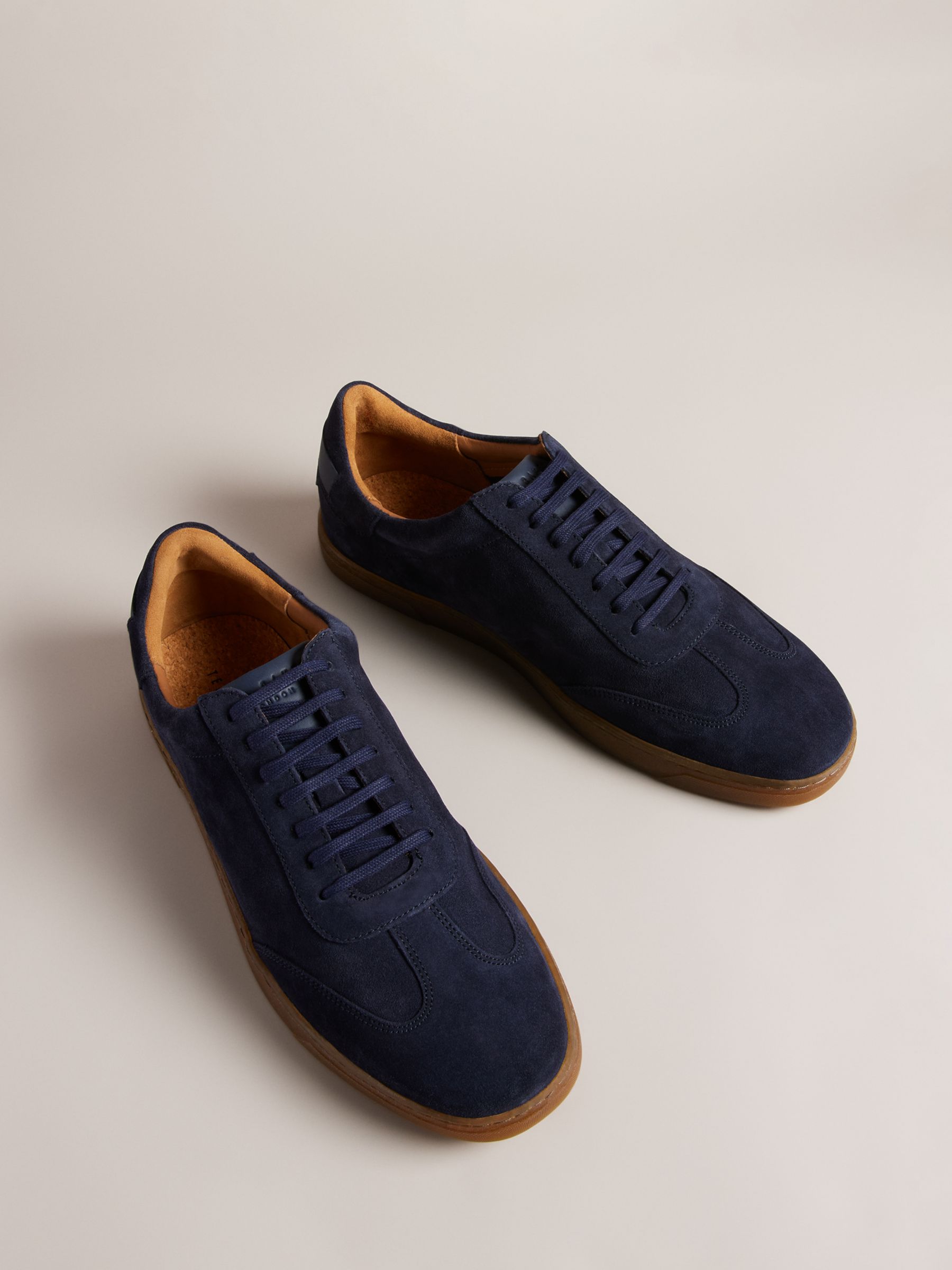 Ted Baker Evrens Suede Trainers, Navy blue at John Lewis & Partners