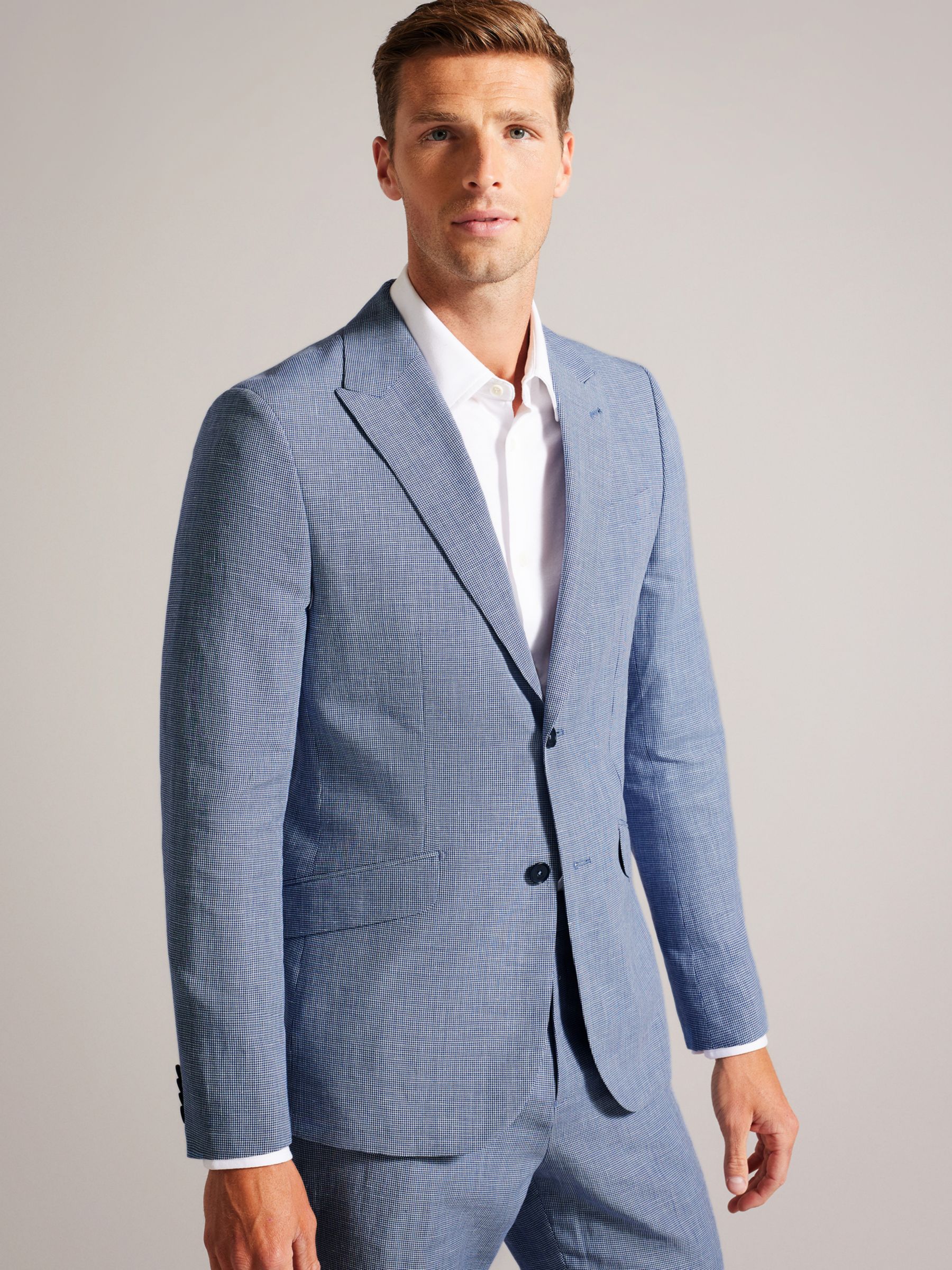 Ted Baker Slim Fit Puppytooth Suit Jacket, Blue