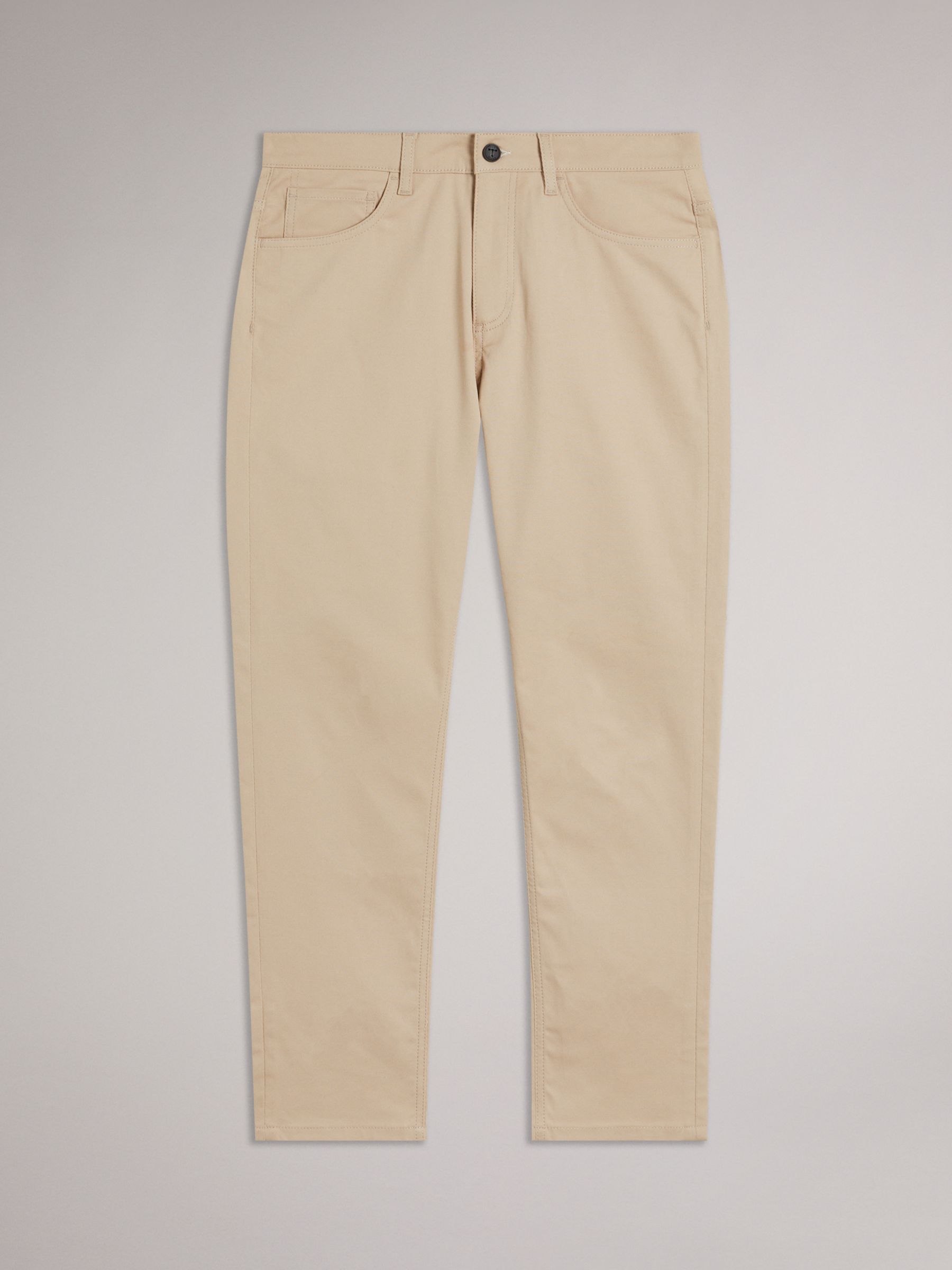 Ted Baker Mansurt Twill Trousers, Sand at John Lewis & Partners