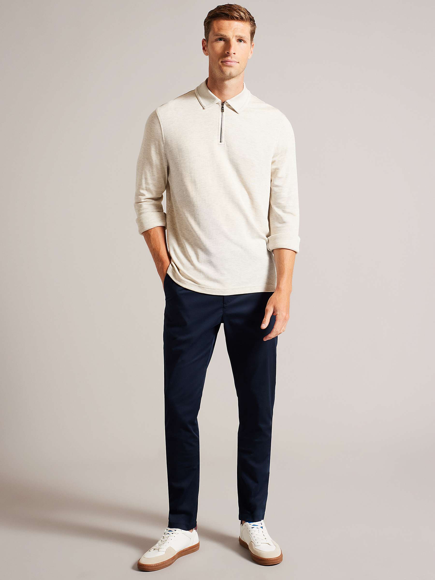 Ted Baker Danay Irvine Slim Fit Trousers, Navy at John Lewis & Partners