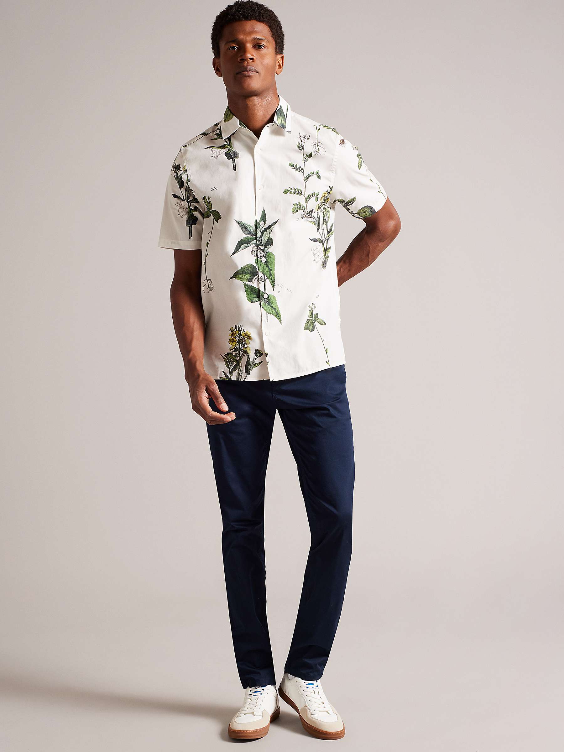 Ted Baker Daniels Irvine Slim Fit Chino Trousers, Navy at John Lewis ...