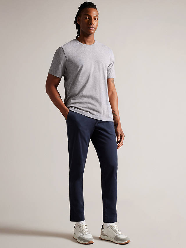 Ted Baker Tywinn Cotton T-Shirt, Grey Marl Grey at John Lewis & Partners