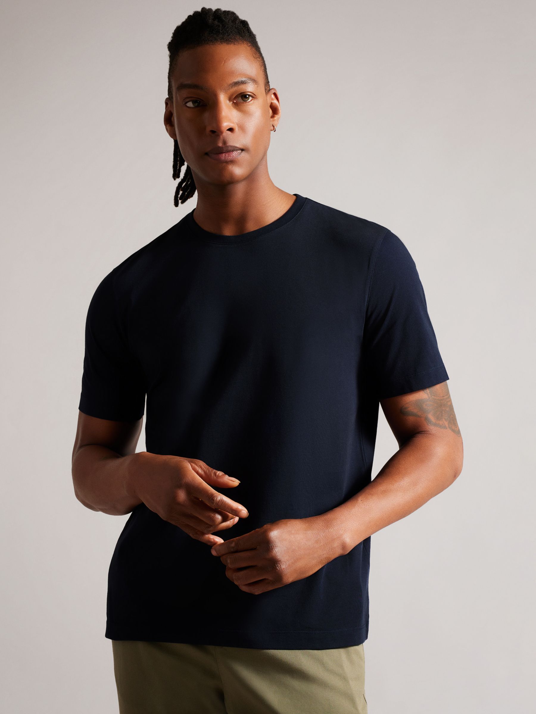 Ted Baker Tywinn Cotton T-Shirt, Blue Navy, XS