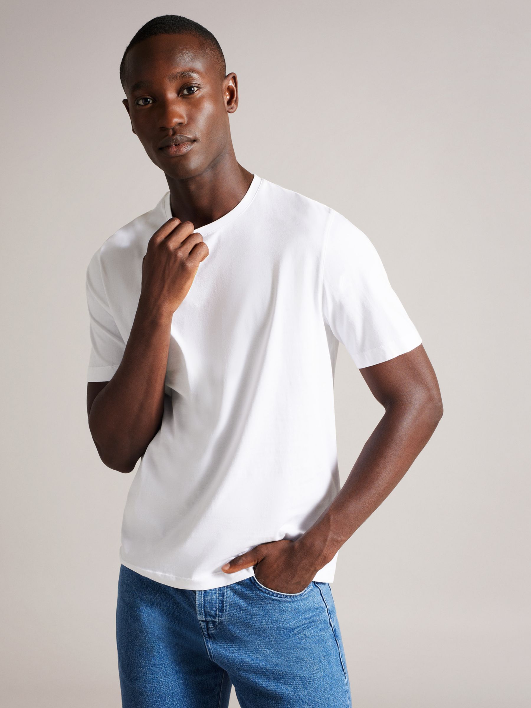 Ted Baker Tywinn Cotton T-Shirt, White White at John Lewis & Partners