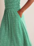 Boden Amelie Daisy Print Jersey Dress, Meadow Green, Meadow Green