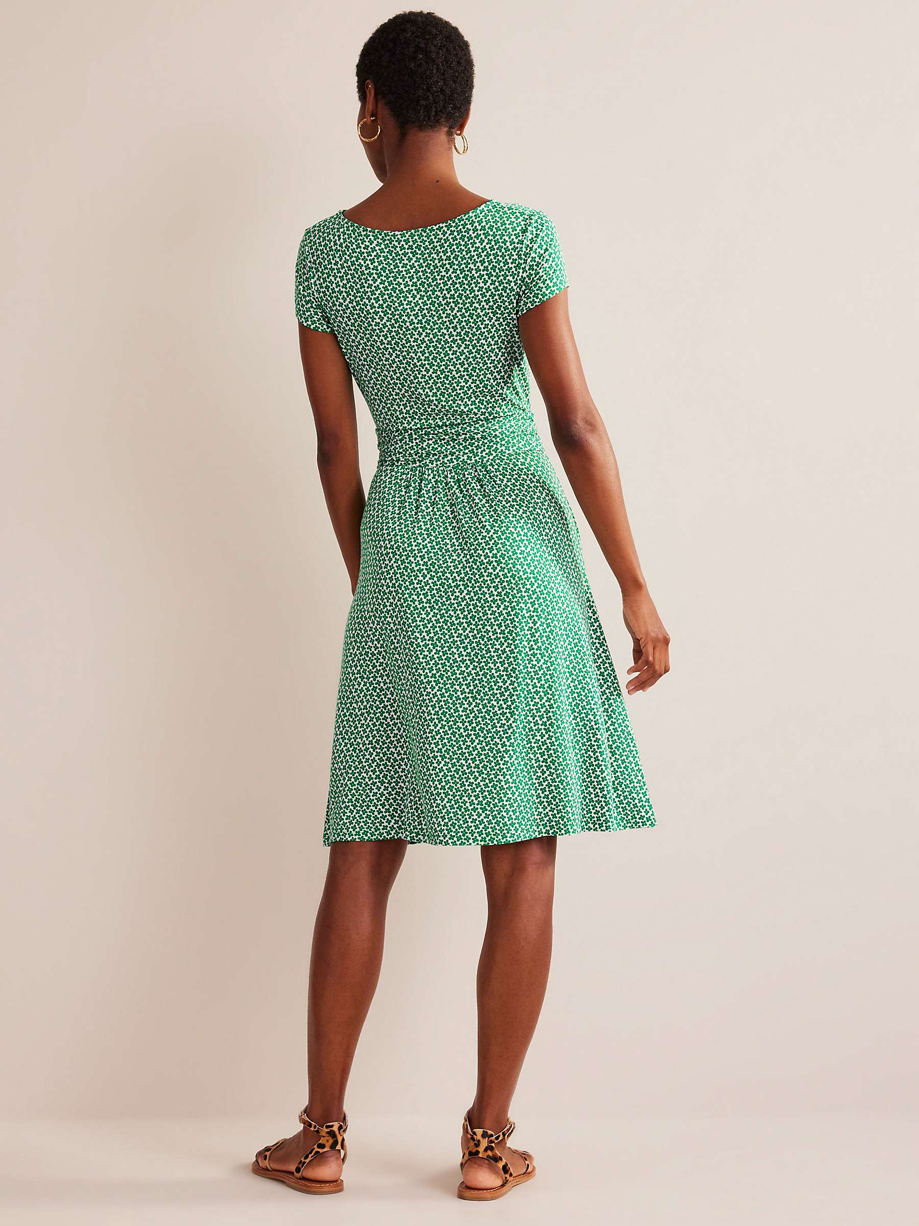 Buy Boden Amelie Daisy Print Jersey Dress, Meadow Green Online at johnlewis.com