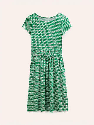 Boden Amelie Daisy Print Jersey Dress, Meadow Green