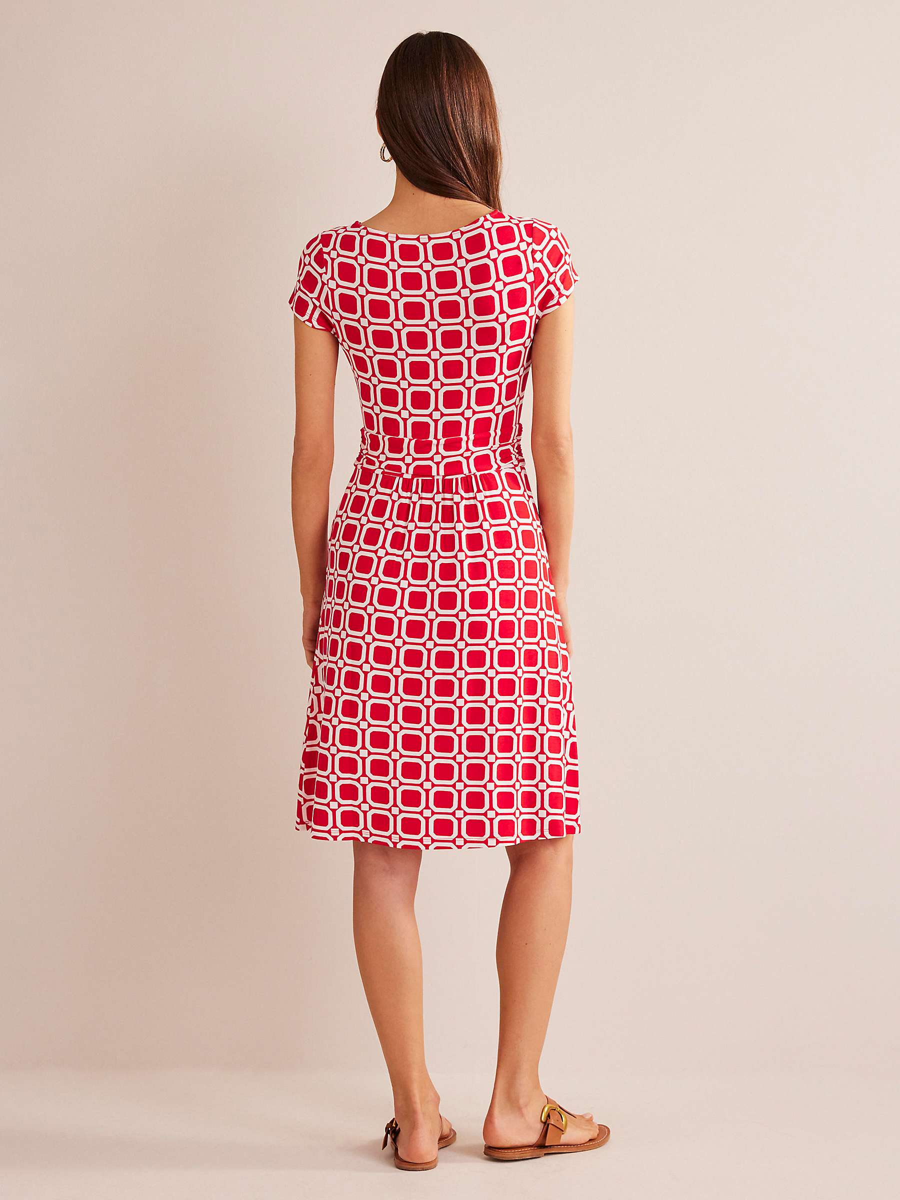 Buy Boden Amelie Geometric Print Jersey Dress, Hot Pepper Online at johnlewis.com