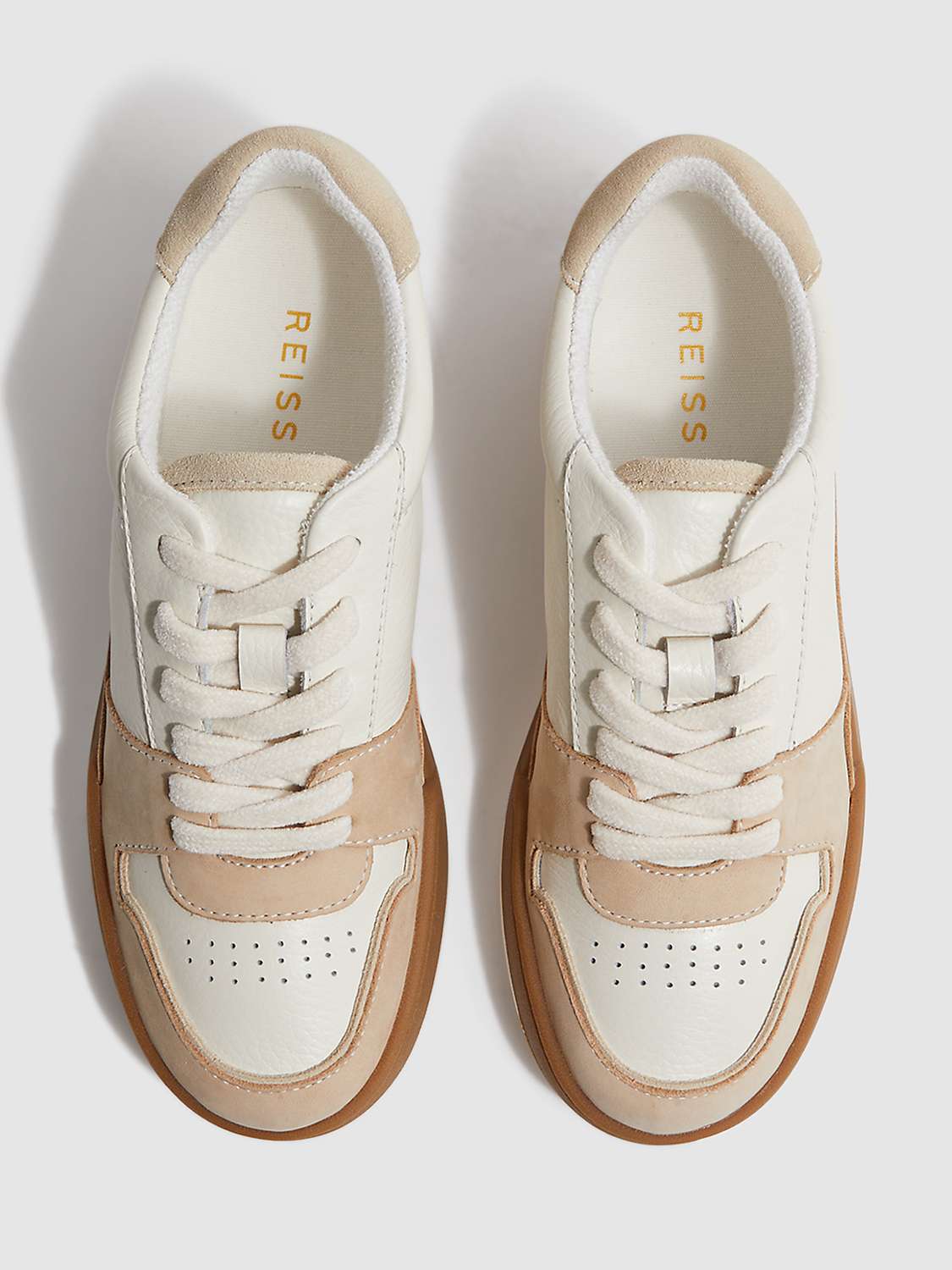 Reiss Frankie Trainers, Taupe at John Lewis & Partners