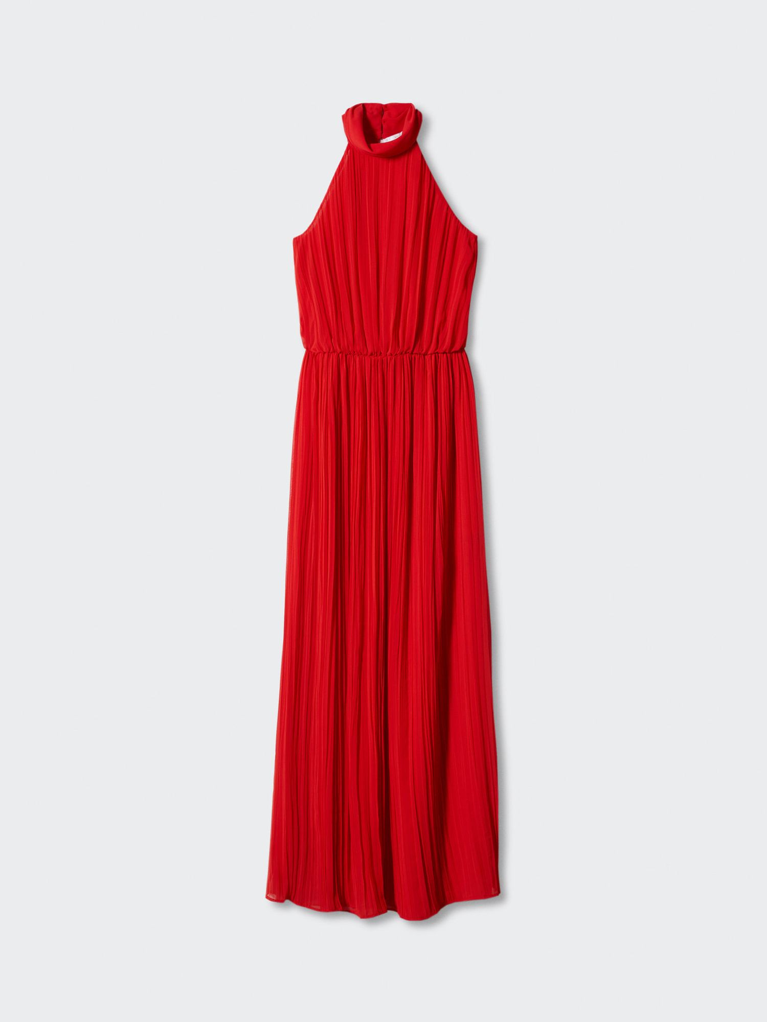 Mango Letia Halterneck Maxi Dress, Red, 6