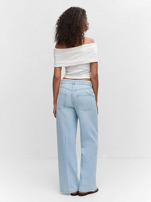 Mango Tailor Wide Leg Jeans, Open Blue at John Lewis & Partners