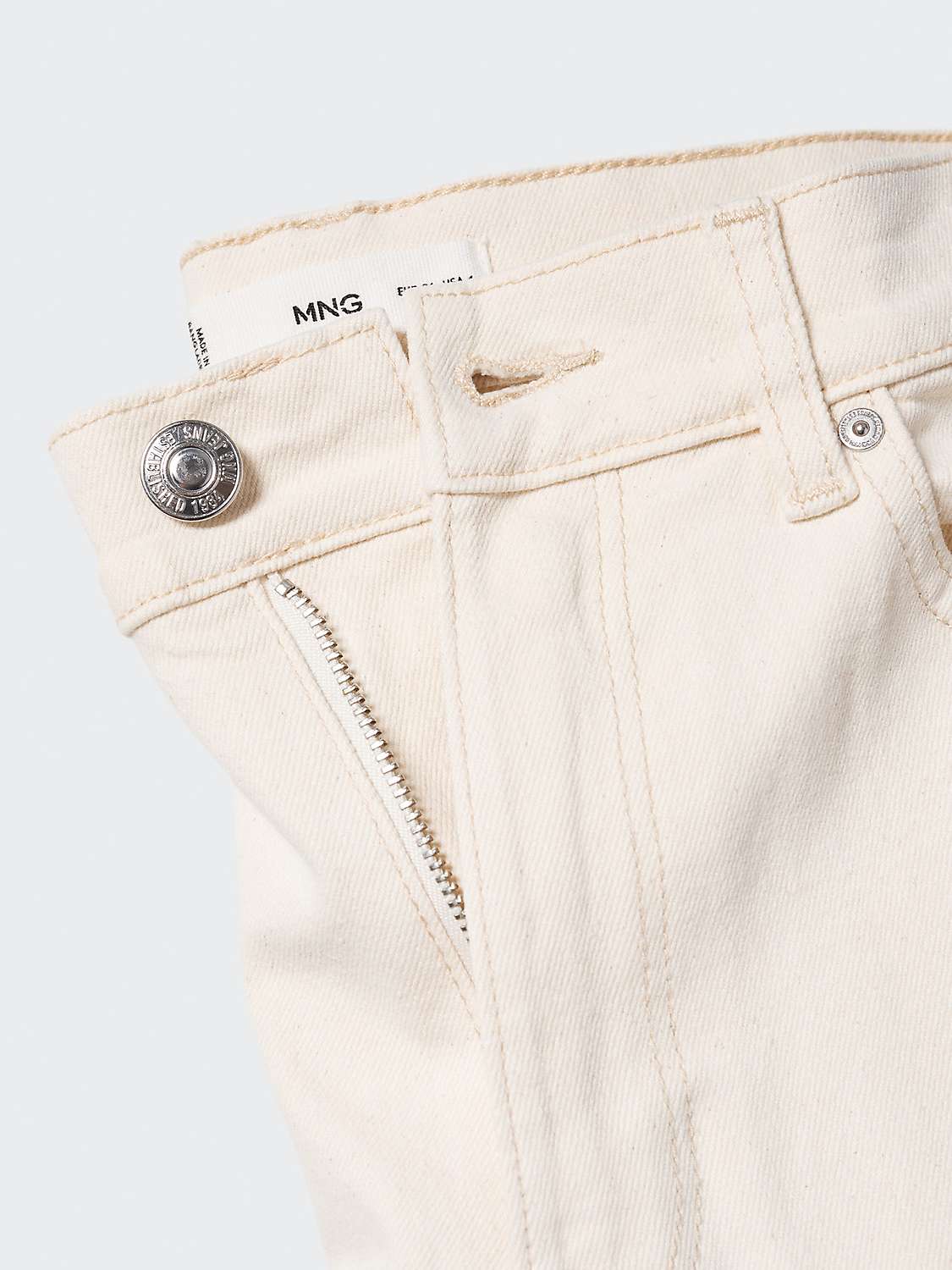 Mango New Mom Cropped Jeans, White at John Lewis & Partners