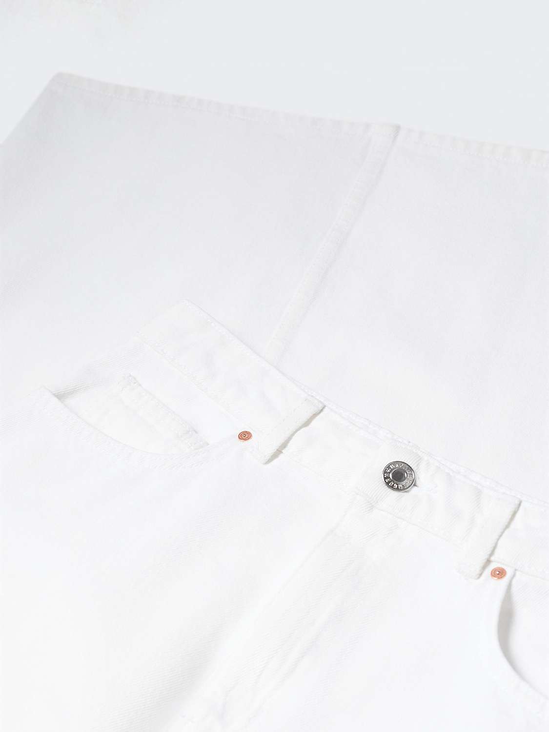 Mango Aida Slit Denim Skirt, White at John Lewis & Partners