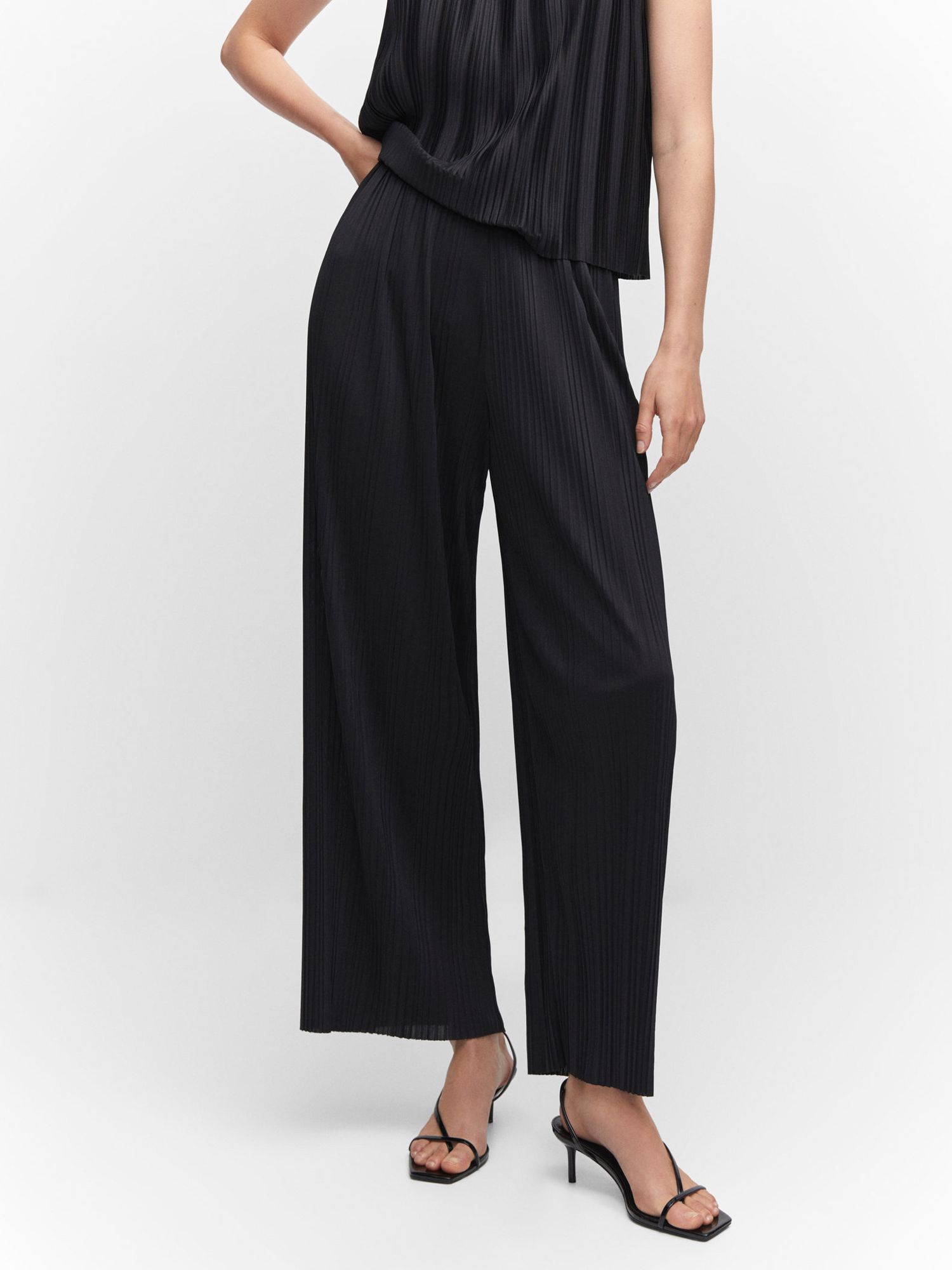 TEXTURED TROUSERS - Black