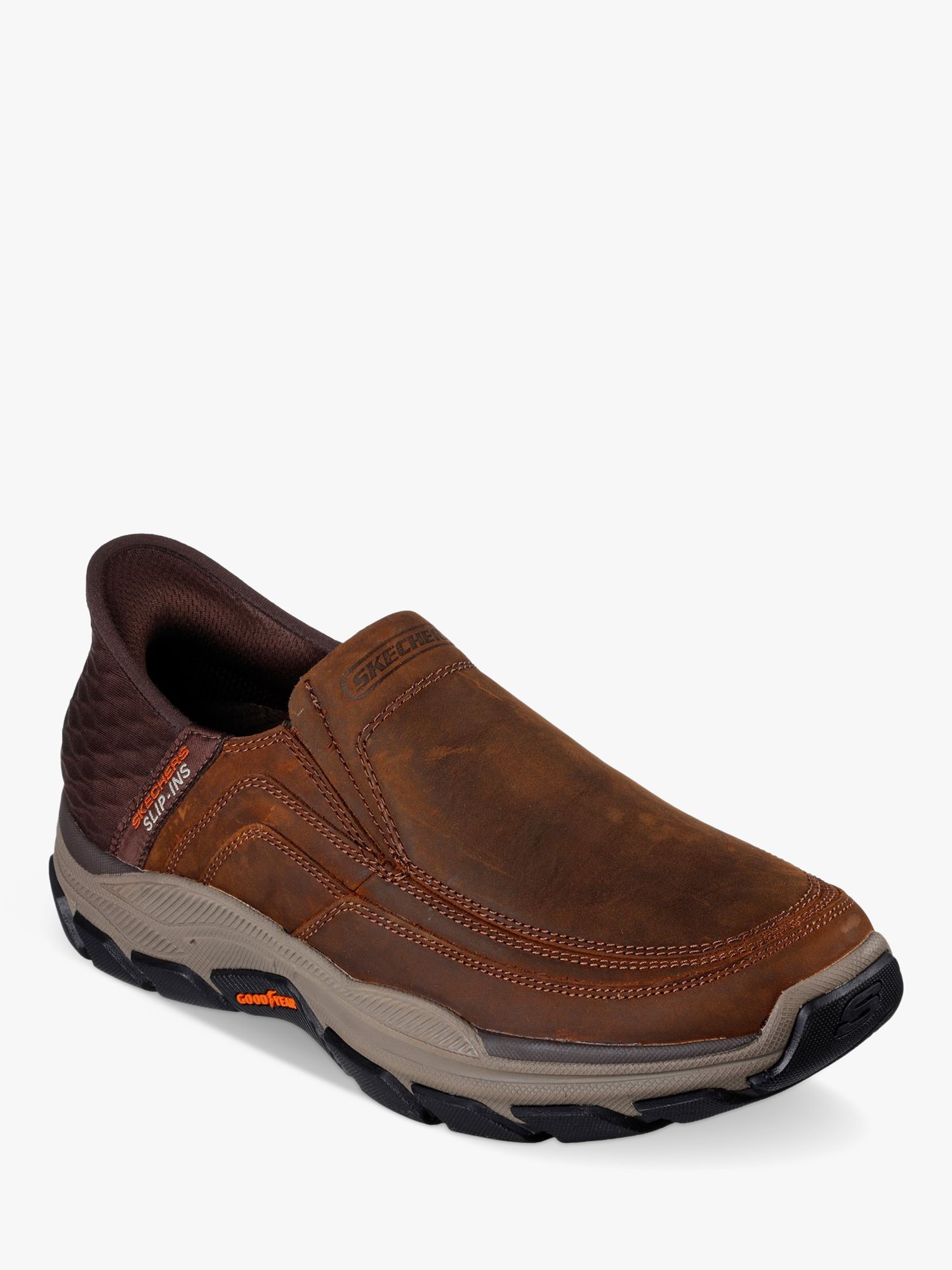 Skechers Respected Elgin Slip-On Shoes, Dark Brown, 6
