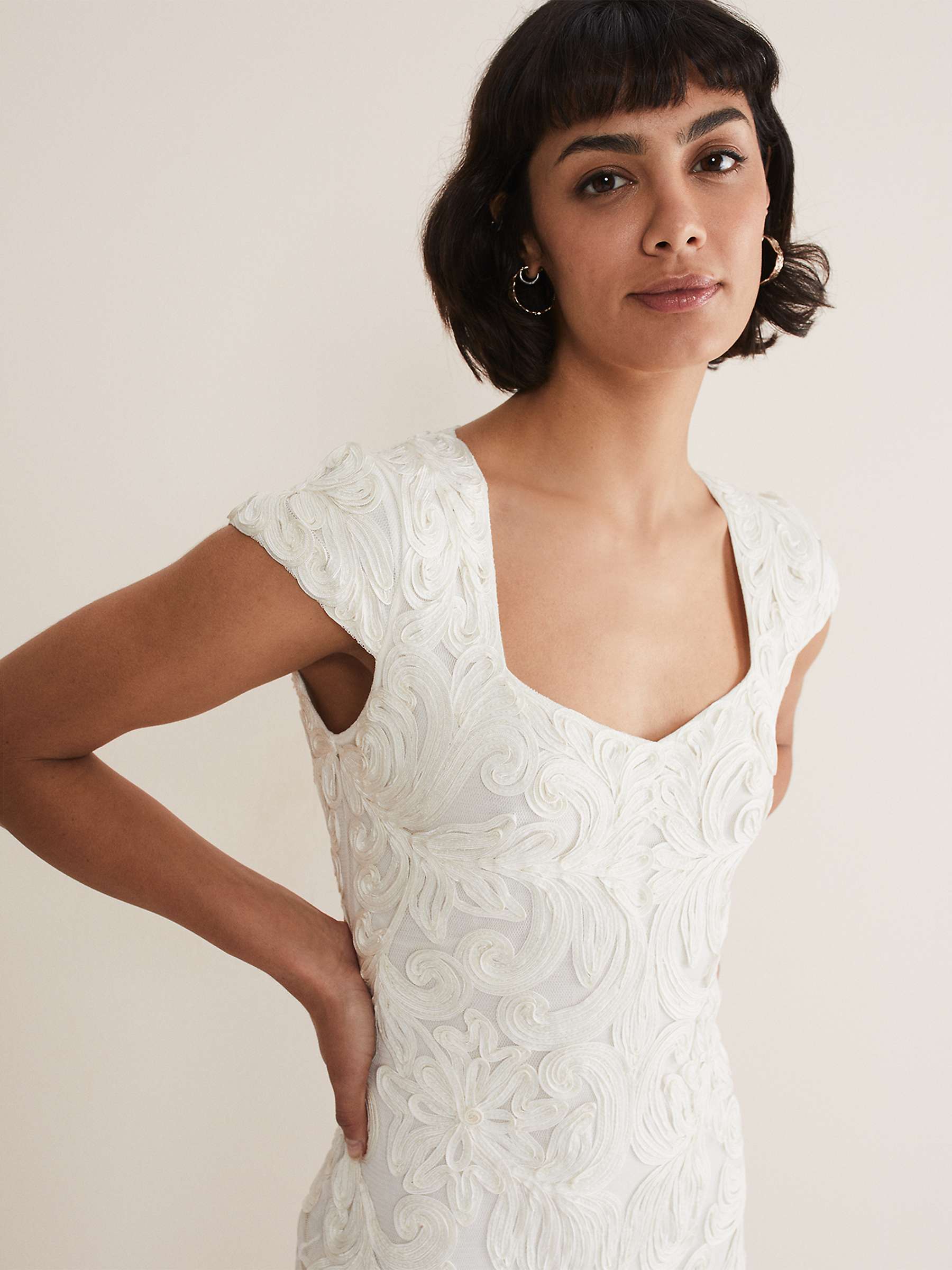 Buy Phase Eight Layton Tapework Dress, Buttermilk Online at johnlewis.com