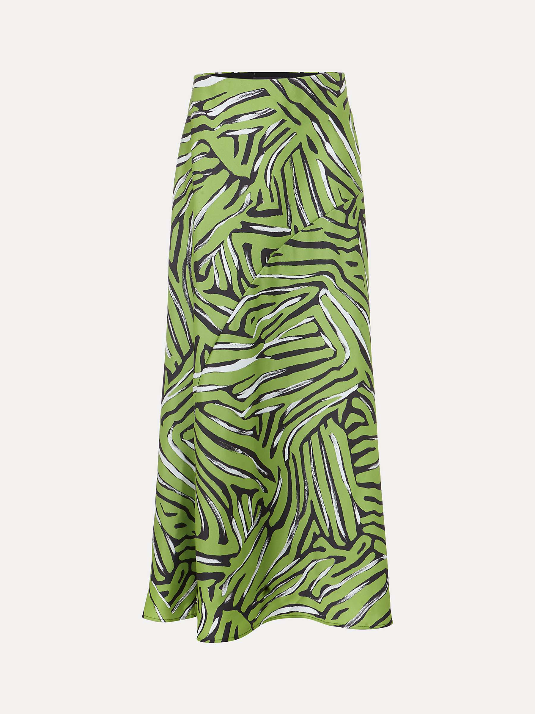 Phase Eight Norabel Satin Skirt, Green/Multi at John Lewis & Partners