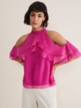Phase Eight Heather Ruffled Top, Pink, Pink