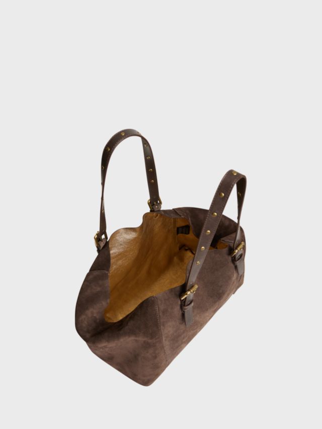 Gerard Darel Simple Suede Shopper Bag Coffee One Size