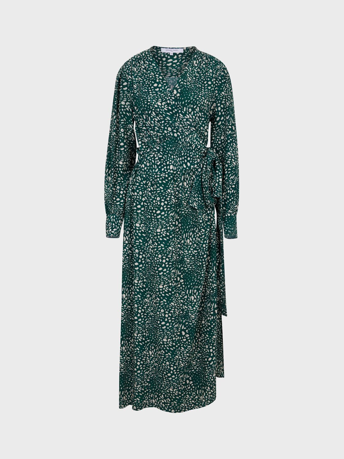 Gerard Darel Jovana Abstract Print Wrap Dress, Green at John Lewis ...