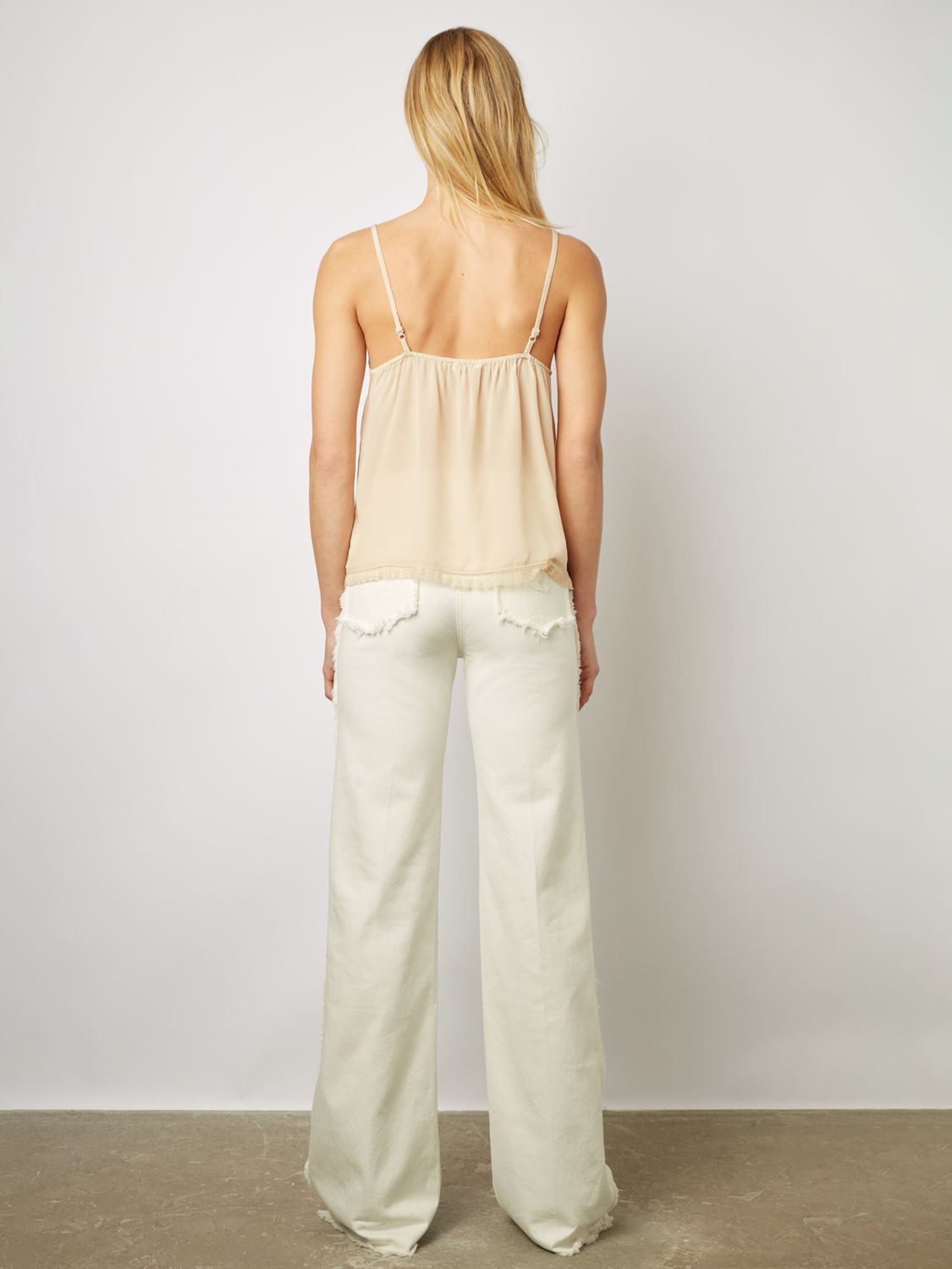 Gerard Darel Clara Silk Lace Cami Top Natural At John Lewis And Partners 6684