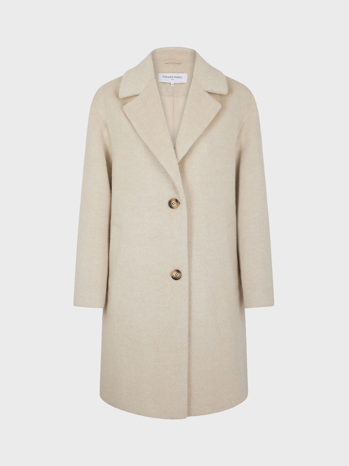 Buy Gerard Darel Syma Plain Coat, Ecru Online at johnlewis.com