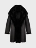 Gerard Darel Manfred Sheepskin Coat, Black