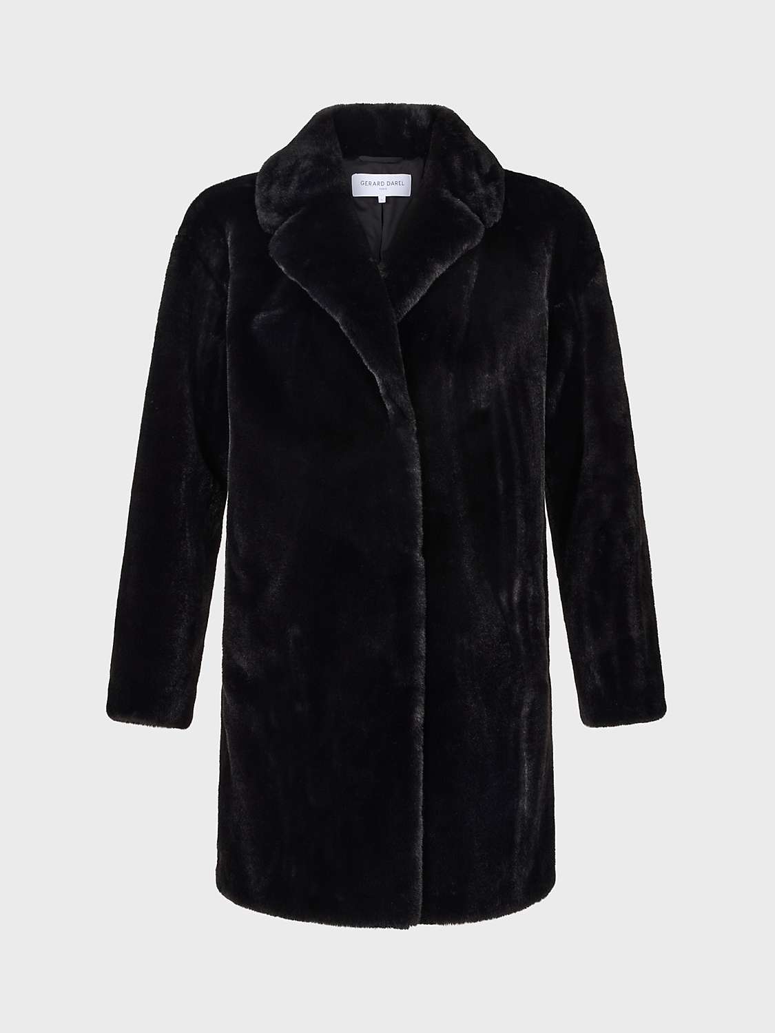 Gerard Darel Seraphina Faux Fur Short Coat, Black at John Lewis & Partners