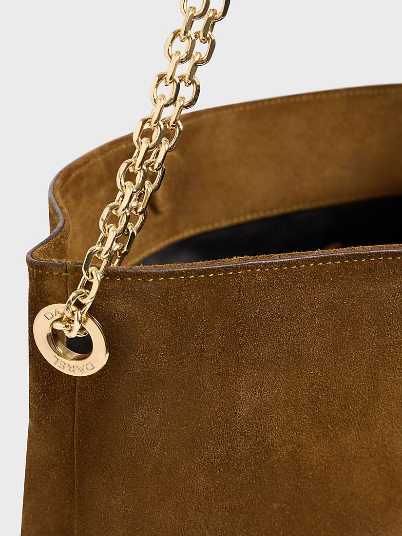 Buy Gerard Darel Charlotte Suede Chain Handle Bag, Amber Online at johnlewis.com