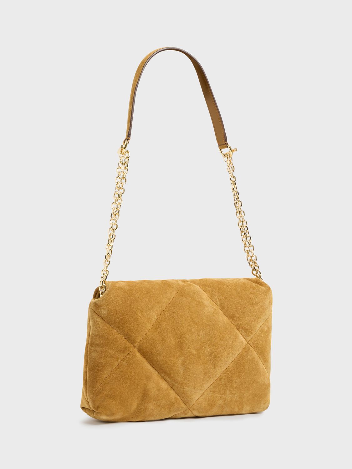 Gerard Darel Le Fanny Quilted Suede Crossbody Bag, Wheat, One Size