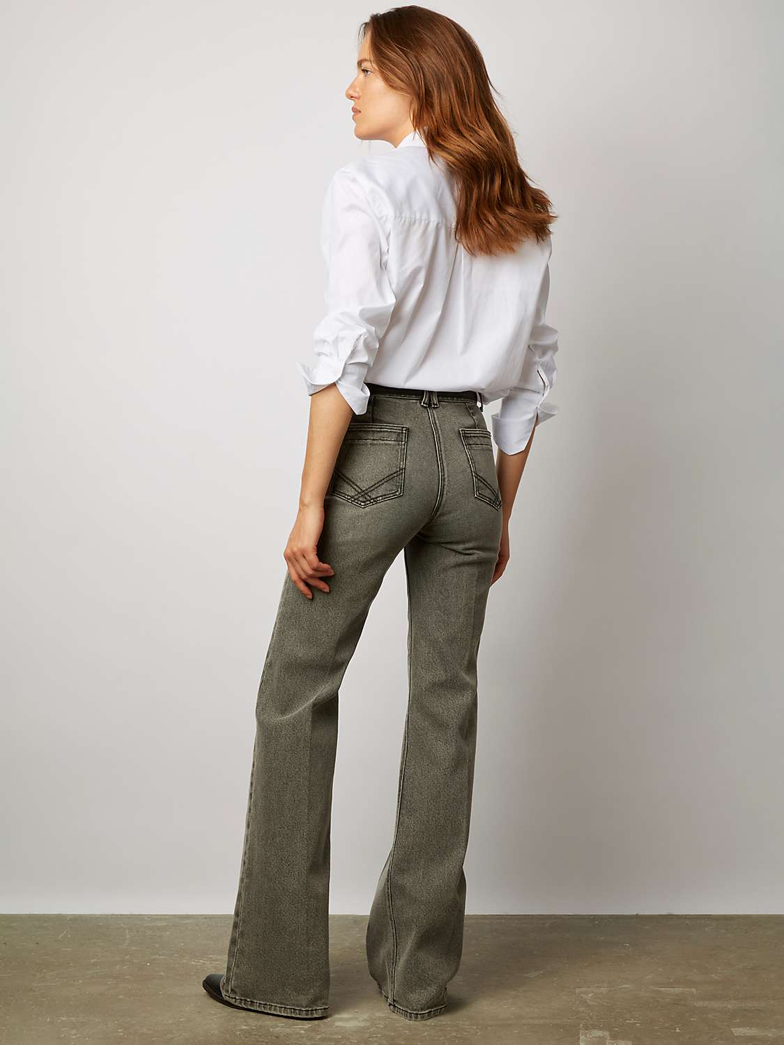 Buy Gerard Darel Anna Bootcut Jeans, Charcoal Online at johnlewis.com