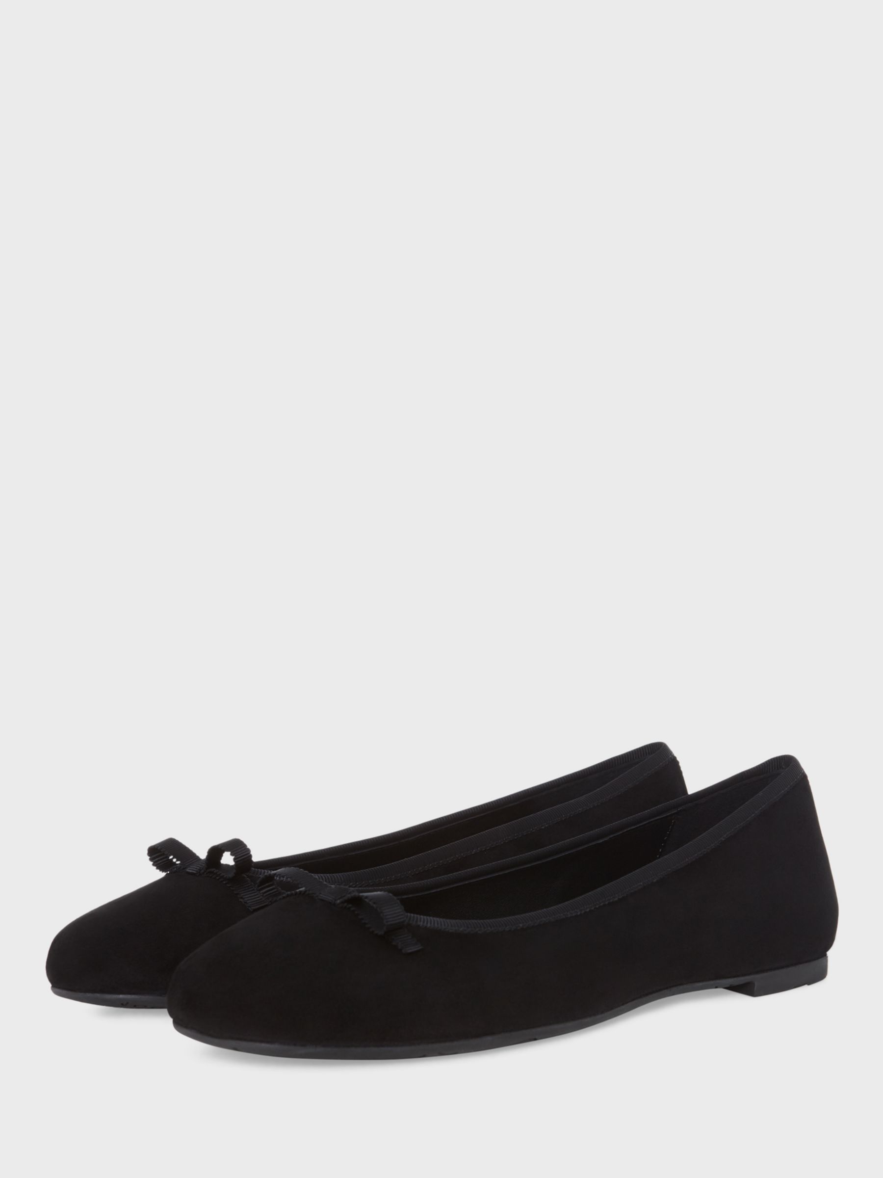 Hobbs Flo Suede Ballet Pumps, Black