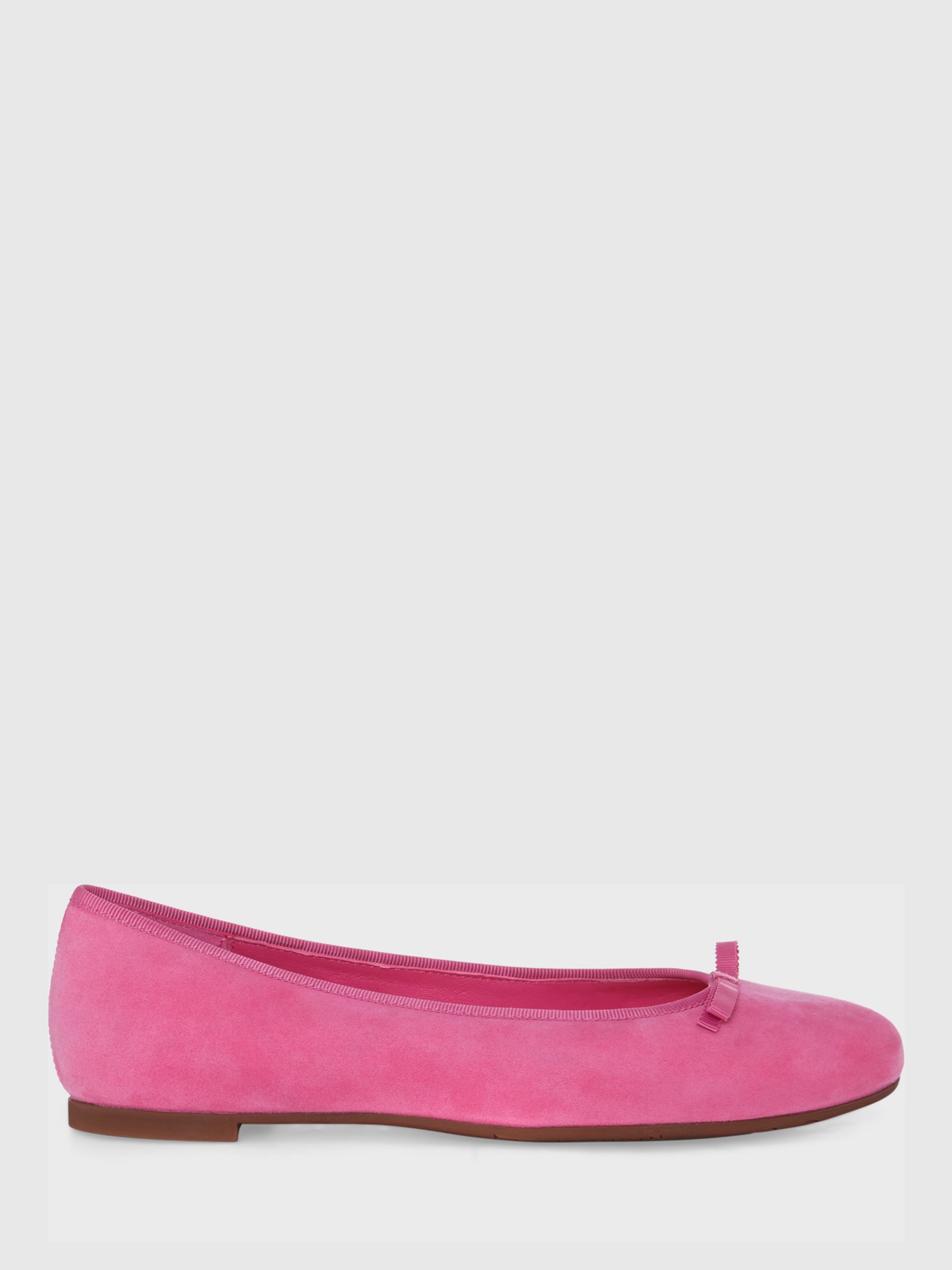 Hobbs Flo Suede Ballet Pumps, Party Pink at John Lewis & Partners