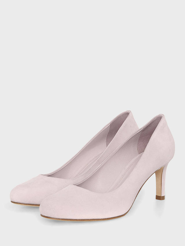 Hobbs Lizzie Suede Court Shoes, Pale Pink, 5