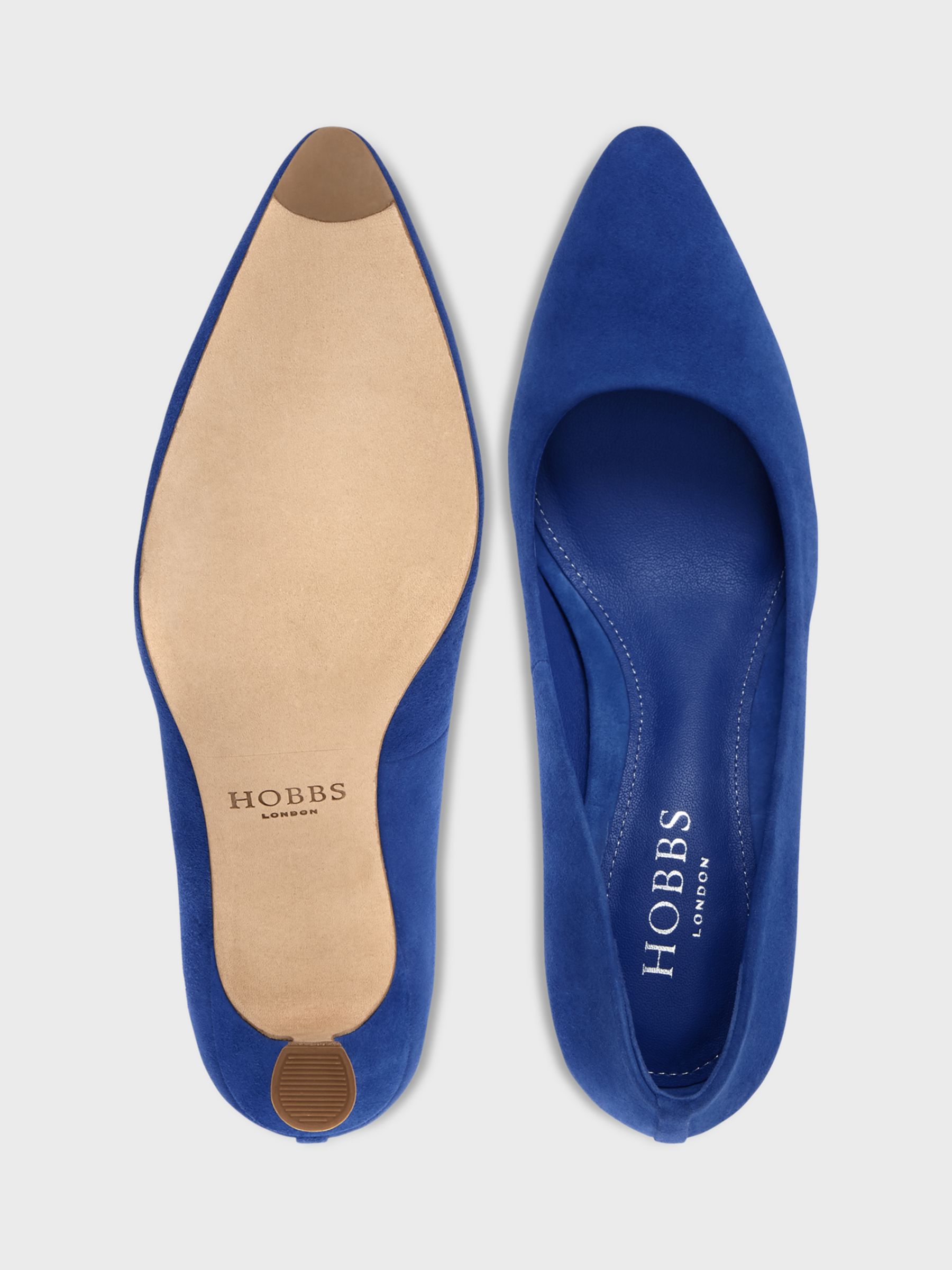 Hobbs Esther Suede Court Shoes, Cobalt at John Lewis & Partners
