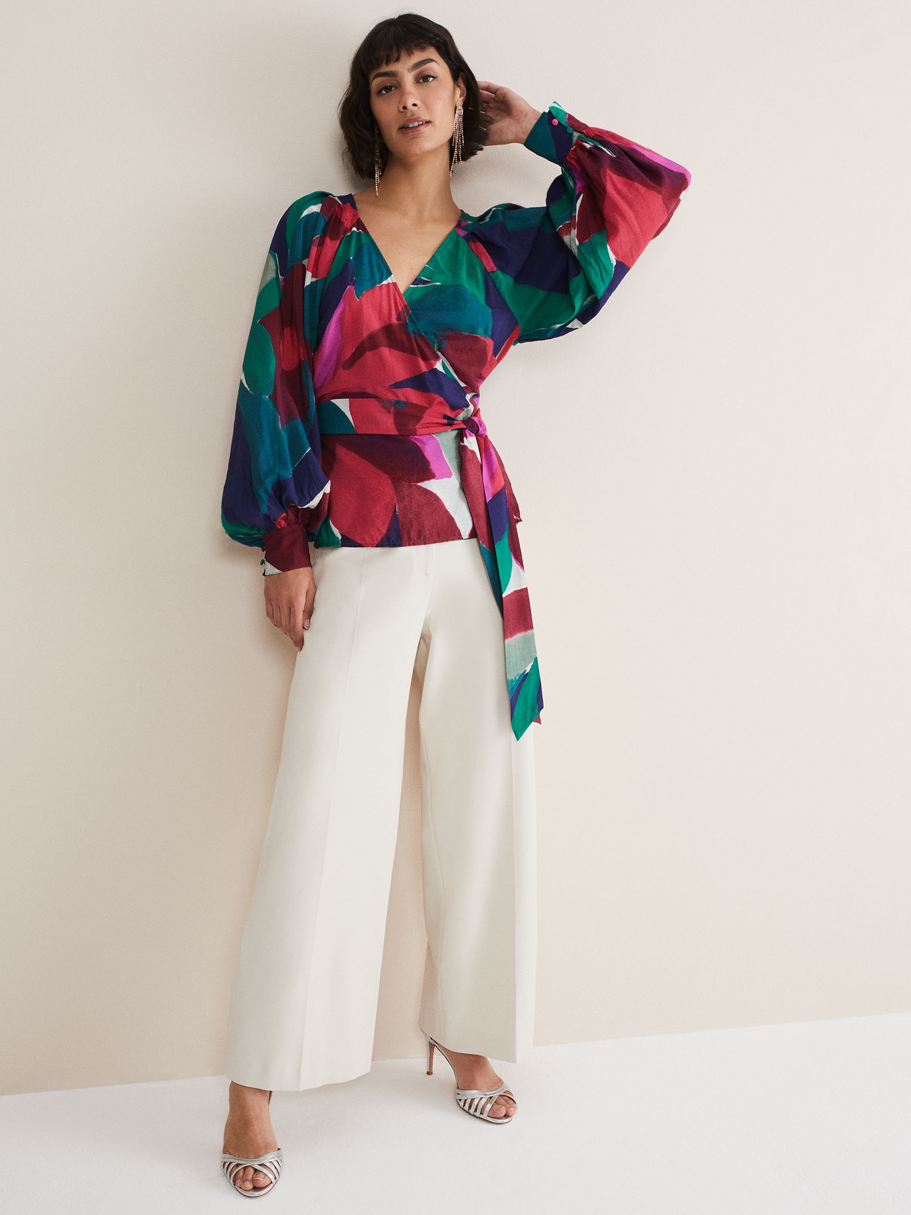 Buy Phase Eight Shalni Watercolour Top, Multi Online at johnlewis.com