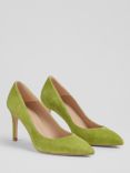 L.K.Bennett Floret Suede Stiletto Heel Court Shoes, Green