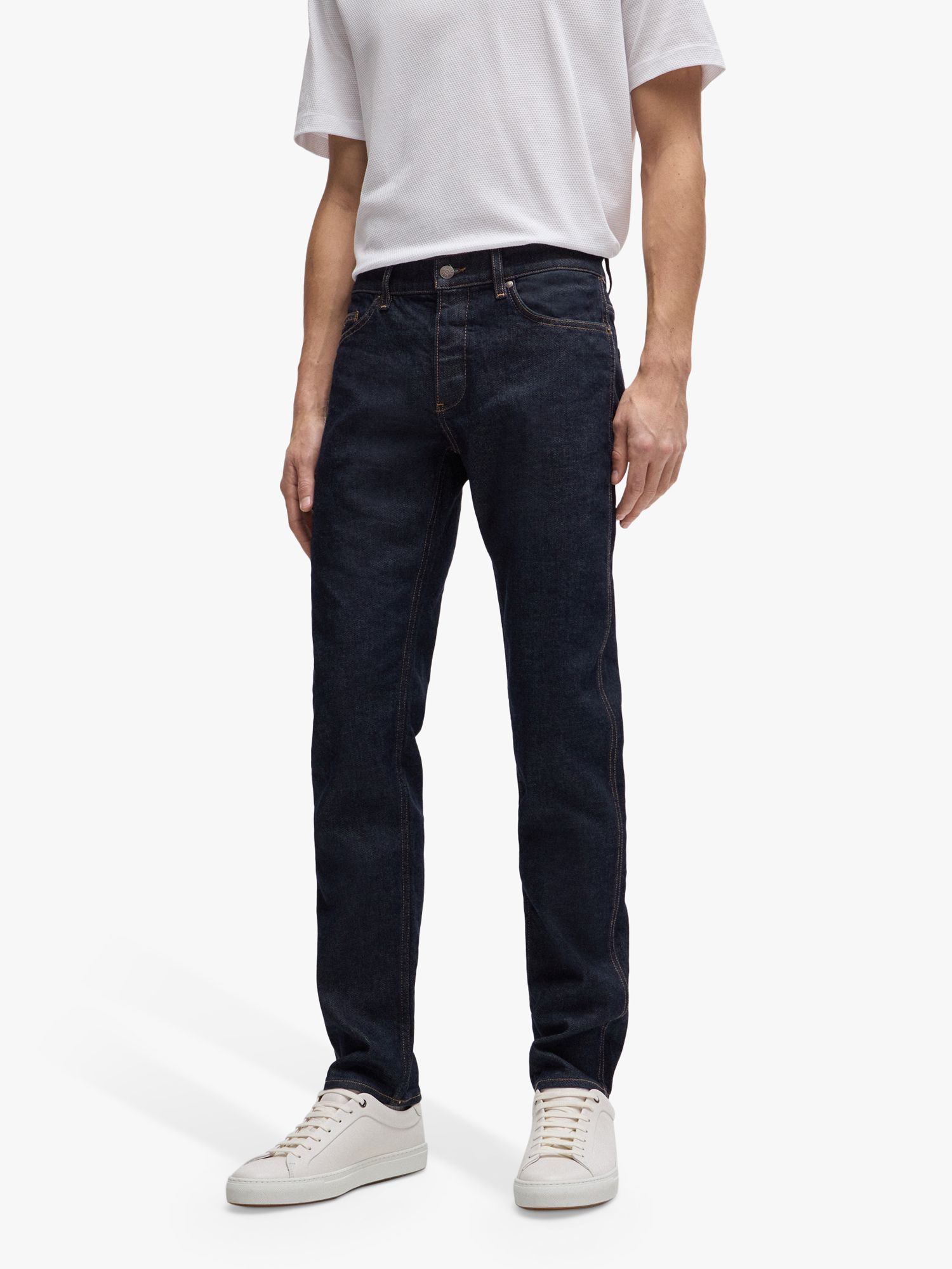 BOSS Delaware3 Slim Fit Jeans, Navy, 30L