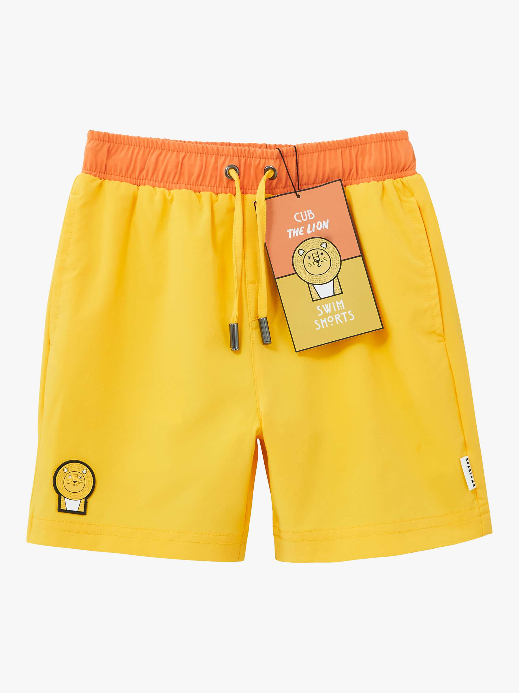 Buy Roarsome Kids' Cub The Lion Swim Shorts, Mid Yellow Online at johnlewis.com