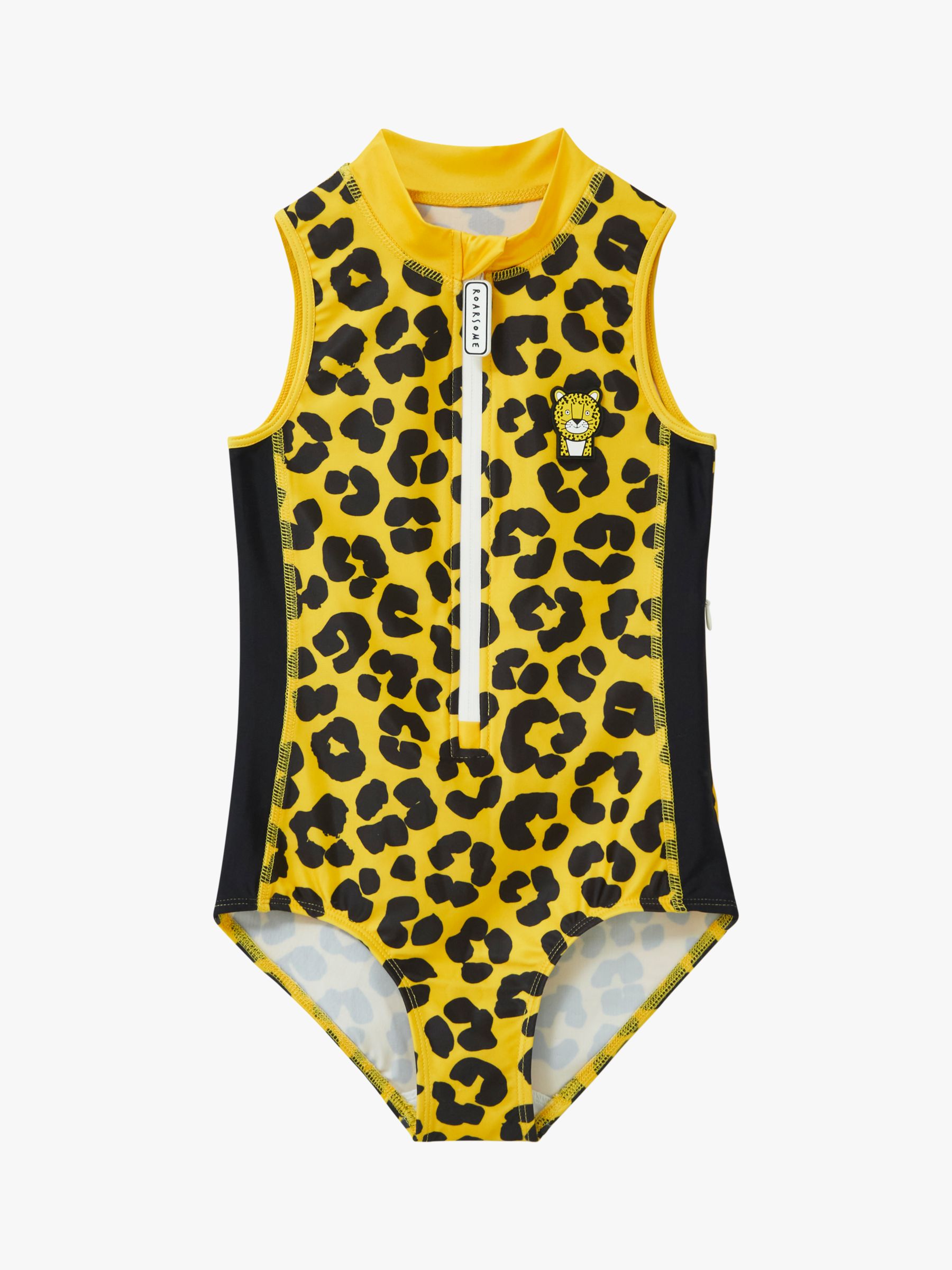 Roarsome Kids' Dash Leopard Print Swimsuit, Mid Yellow, 2-3 years