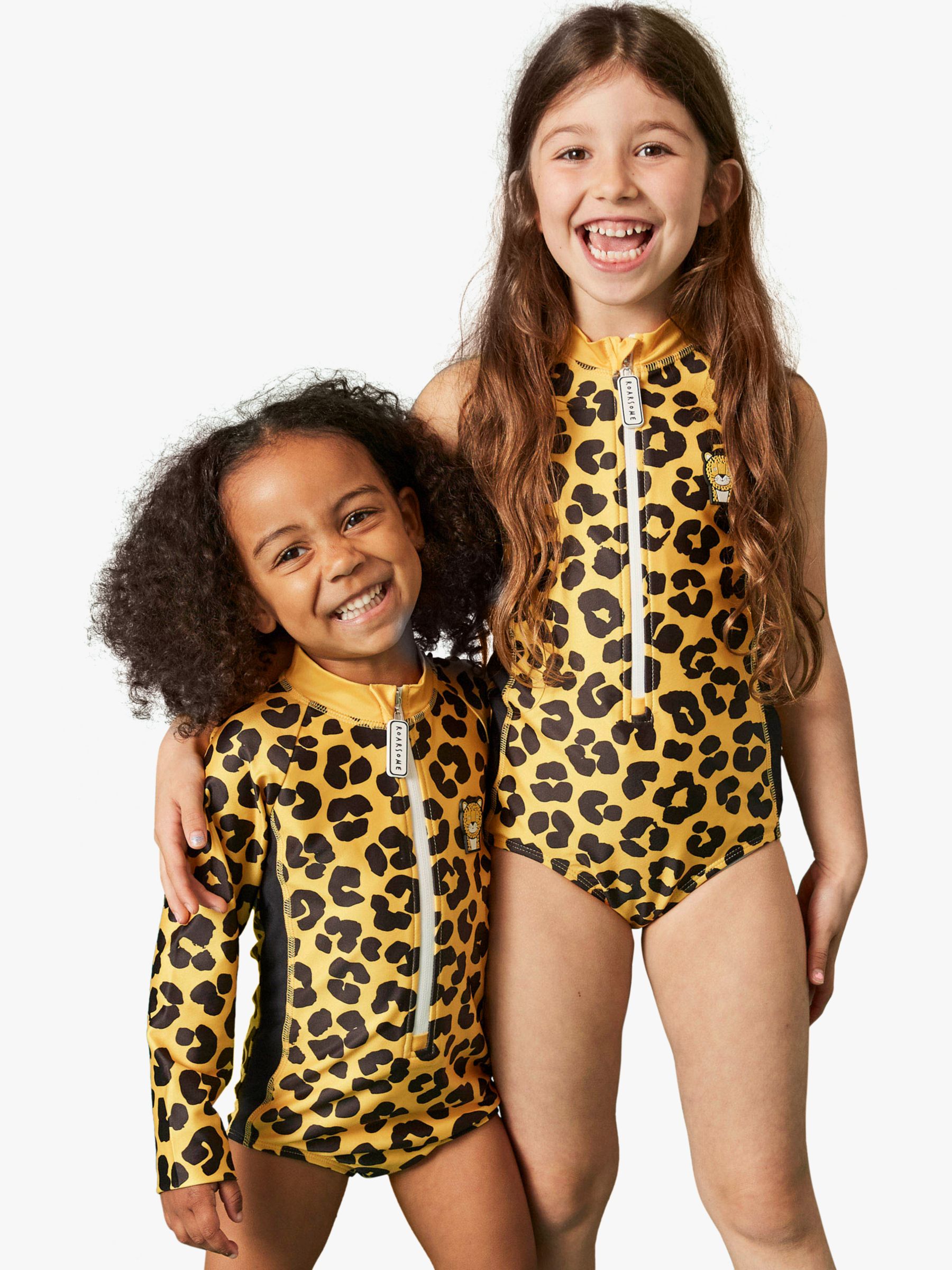 Girls leopard shop print swimsuit