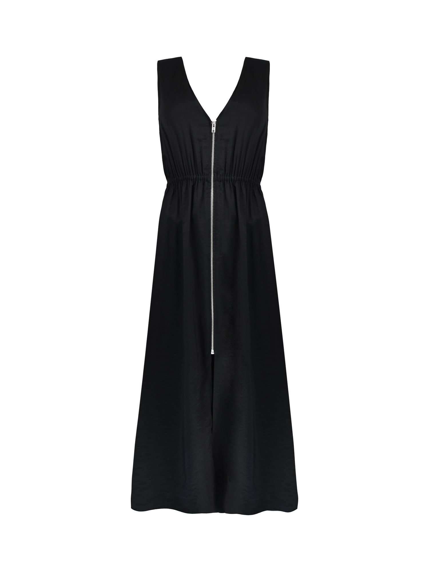 Ro&Zo Zip Front Sleeveless Midi Dress