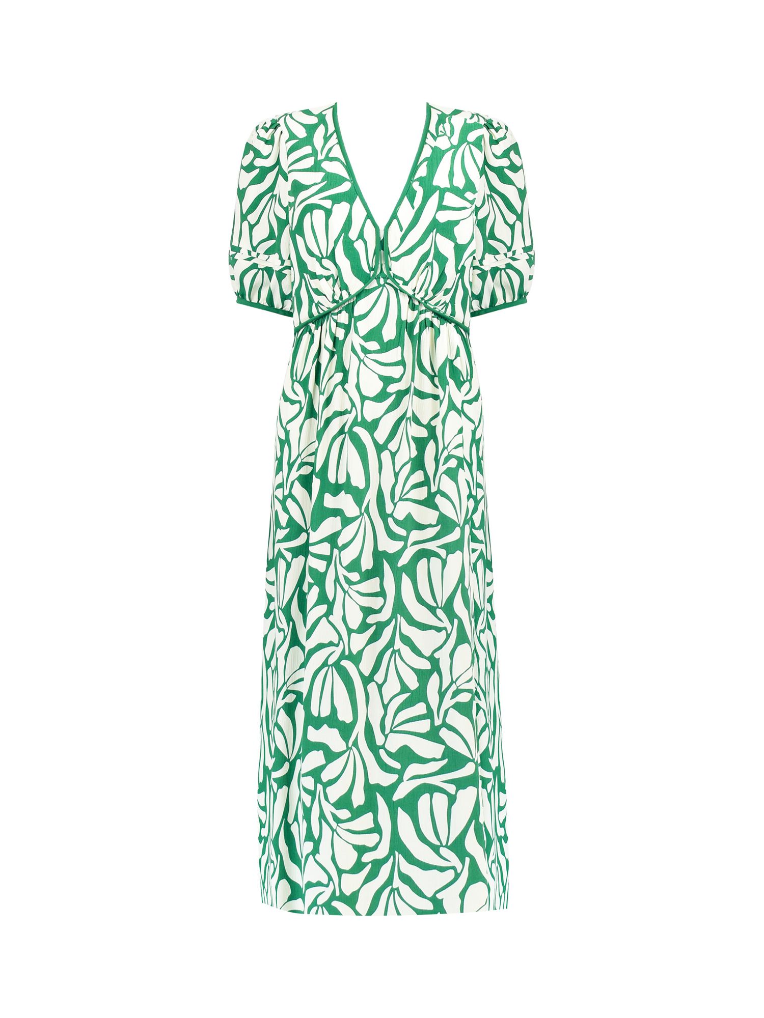 Ro&Zo Abstract Print Maxi Dress, Green/White at John Lewis & Partners