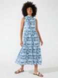 Ro&Zo Printed Tiered Midi Dress, Blue