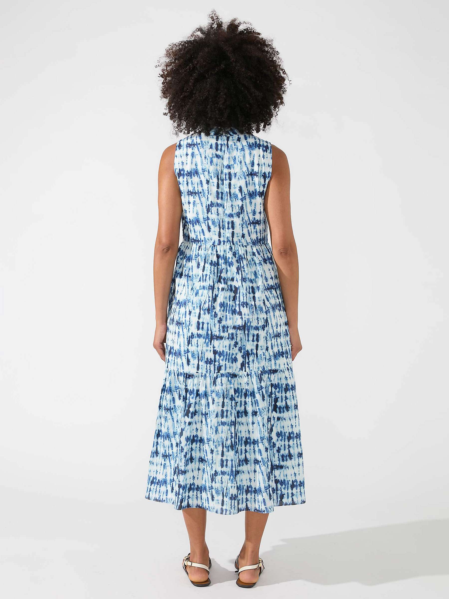 Buy Ro&Zo Printed Tiered Midi Dress, Blue Online at johnlewis.com