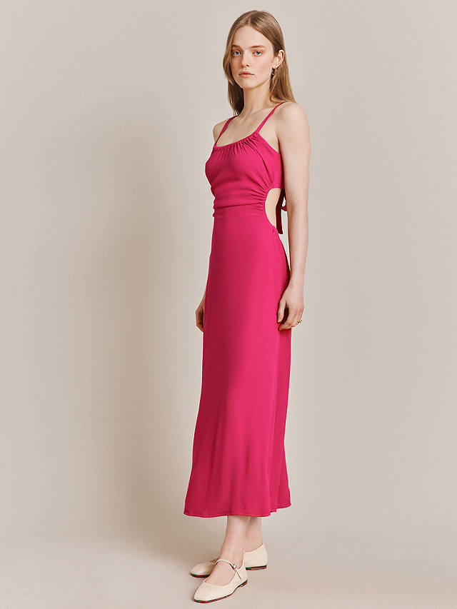 Ghost Sophie Crepe Satin Slip Dress, Pink at John Lewis & Partners