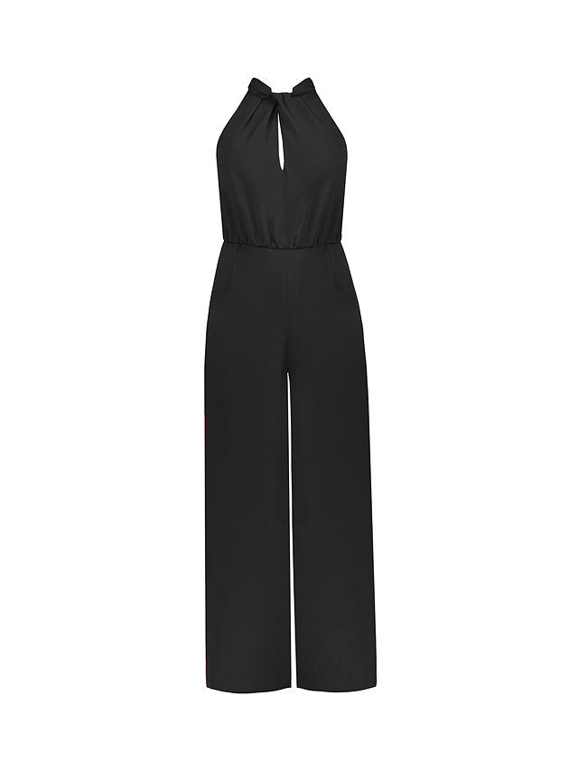 Ro&Zo Sophia Twist Neck Culotte Jumpsuit, Black