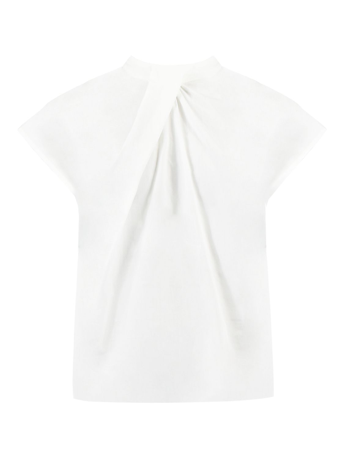 Ro&Zo Cotton Twist Neck Top, White at John Lewis & Partners