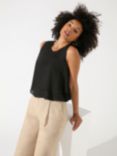 Ro&Zo Double Layer Shell Top, Black, White