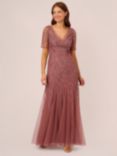 Adrianna Papell Beaded Maxi Dress, Plum